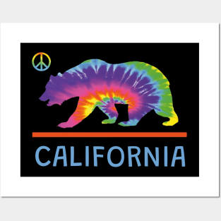 Tie Dyed California Bear Posters and Art